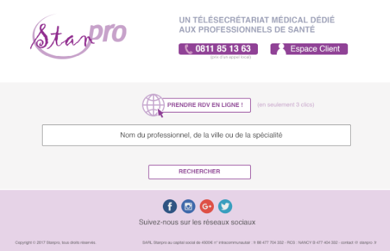 stanpro prise de rdv par internet etape 1